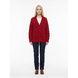 Bordeaux Virgin Wool Cardigan