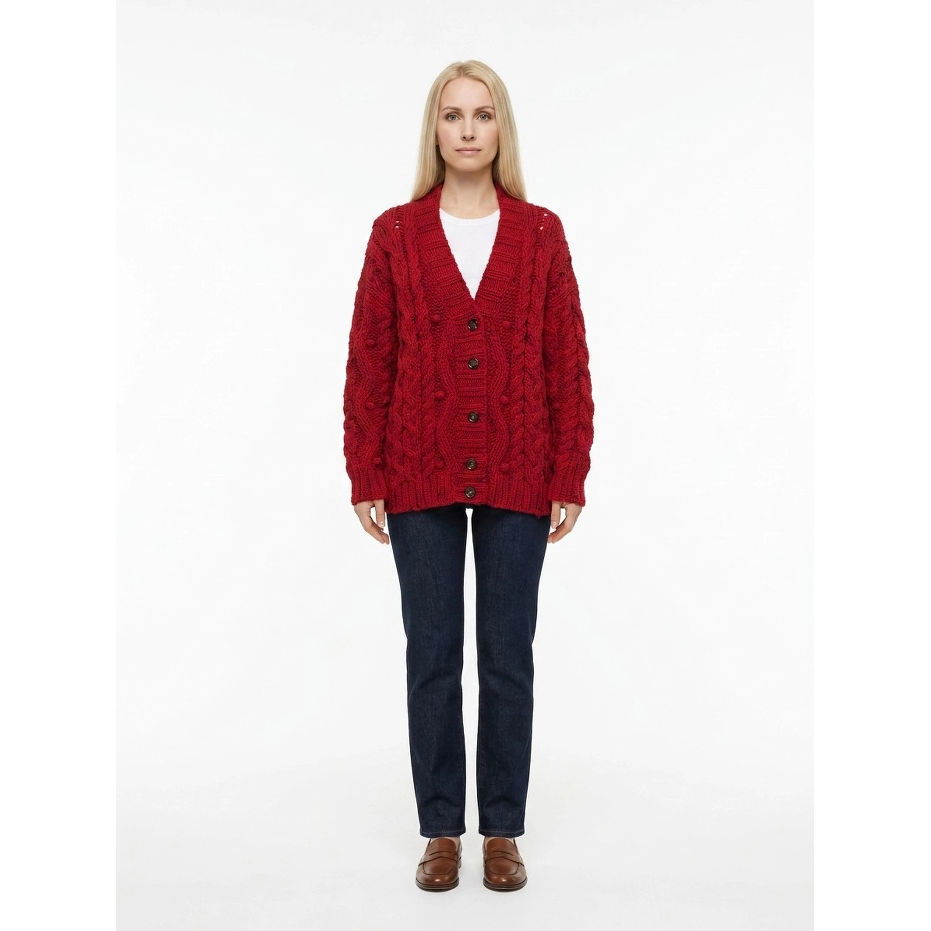 Bordeaux Virgin Wool Cardigan