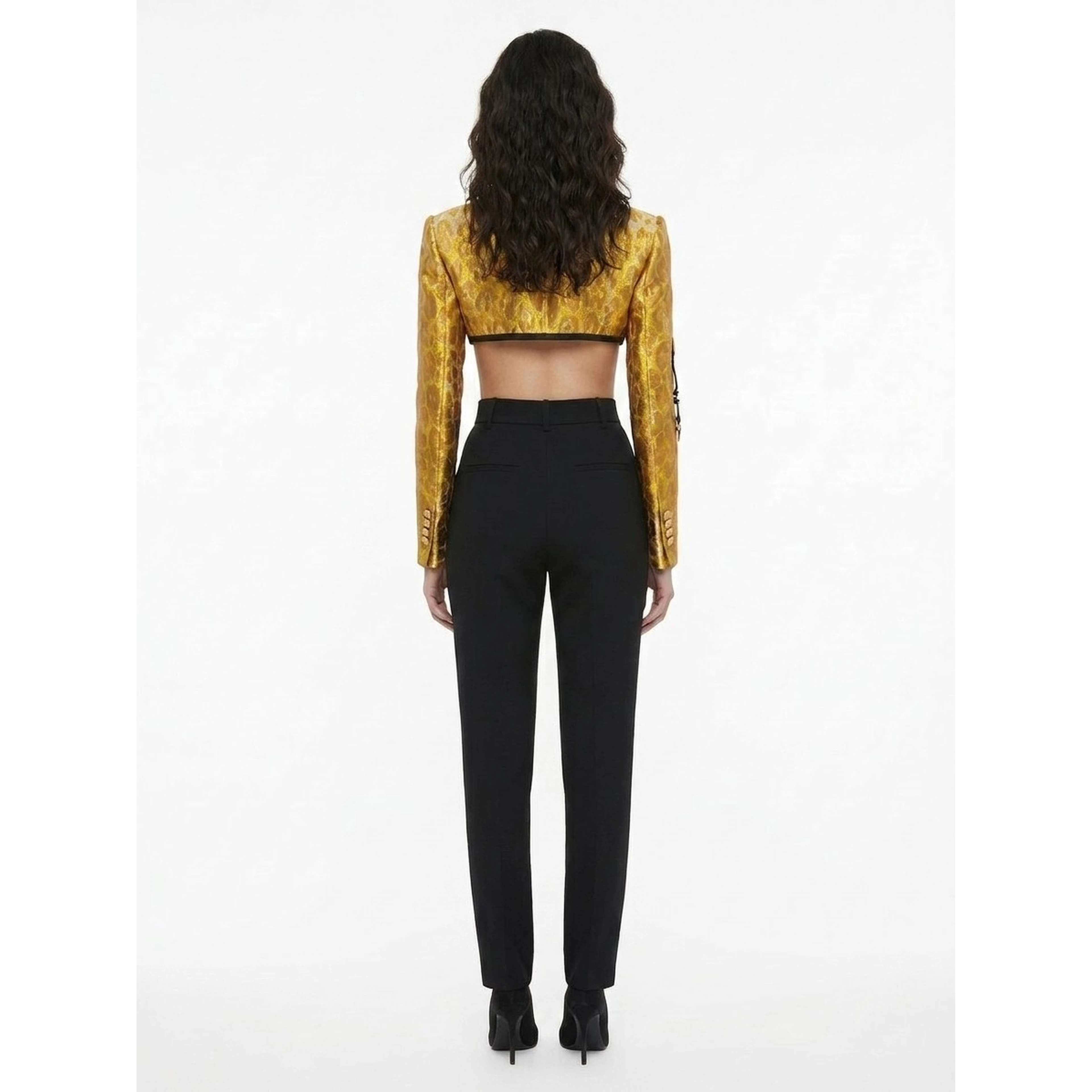 Multicolor Elastane Full-Length Jacket