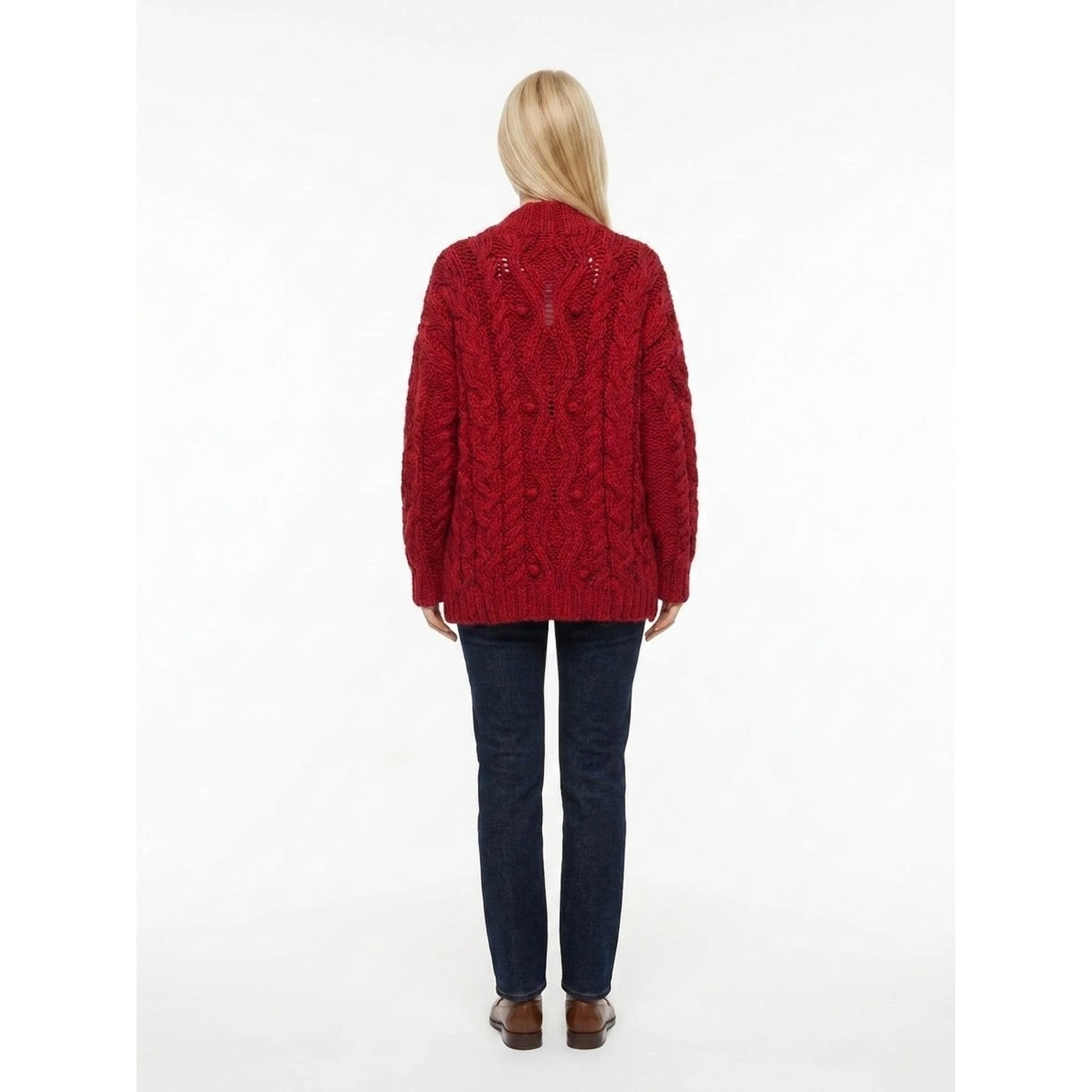 Bordeaux Virgin Wool Cardigan
