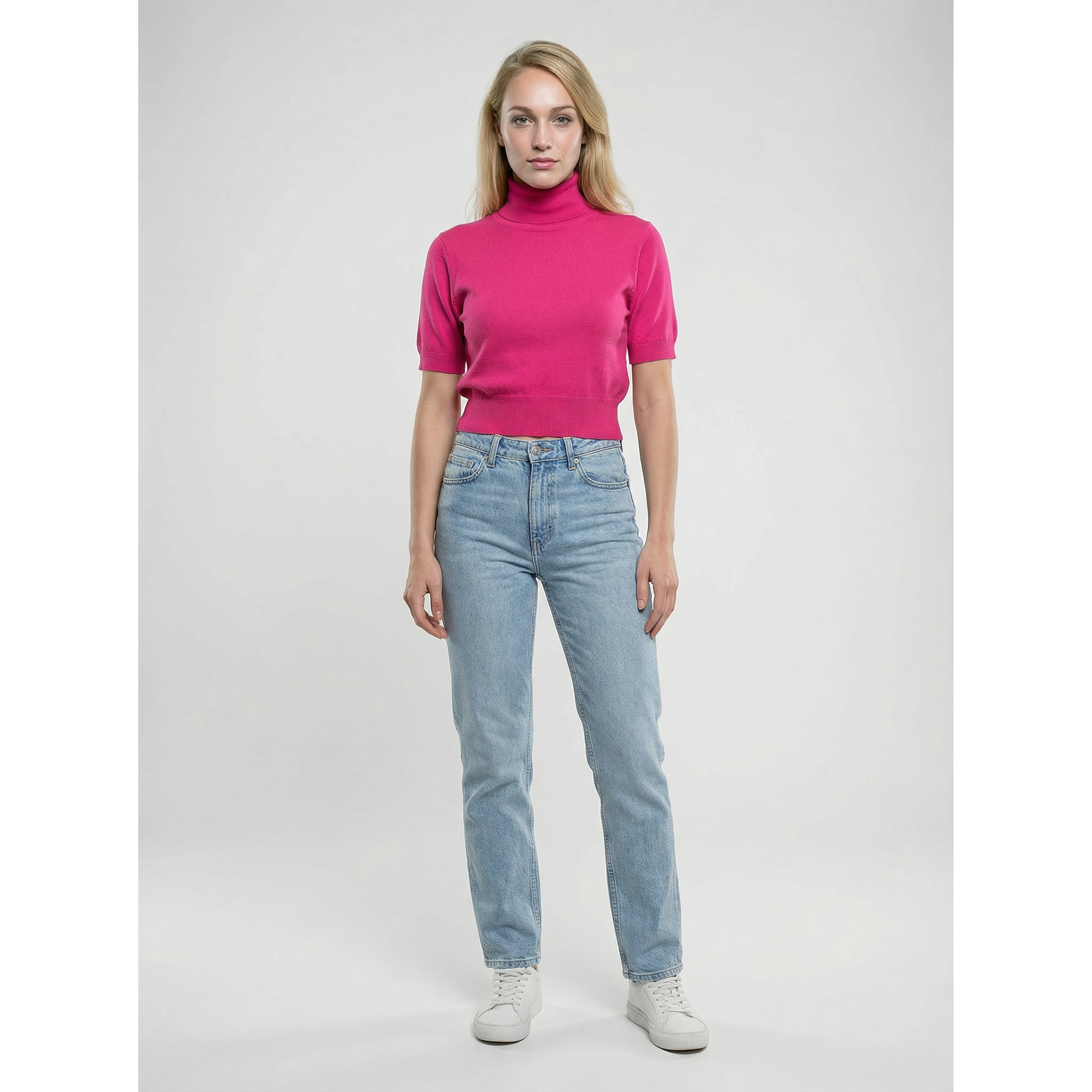 Pink Silk Turtleneck