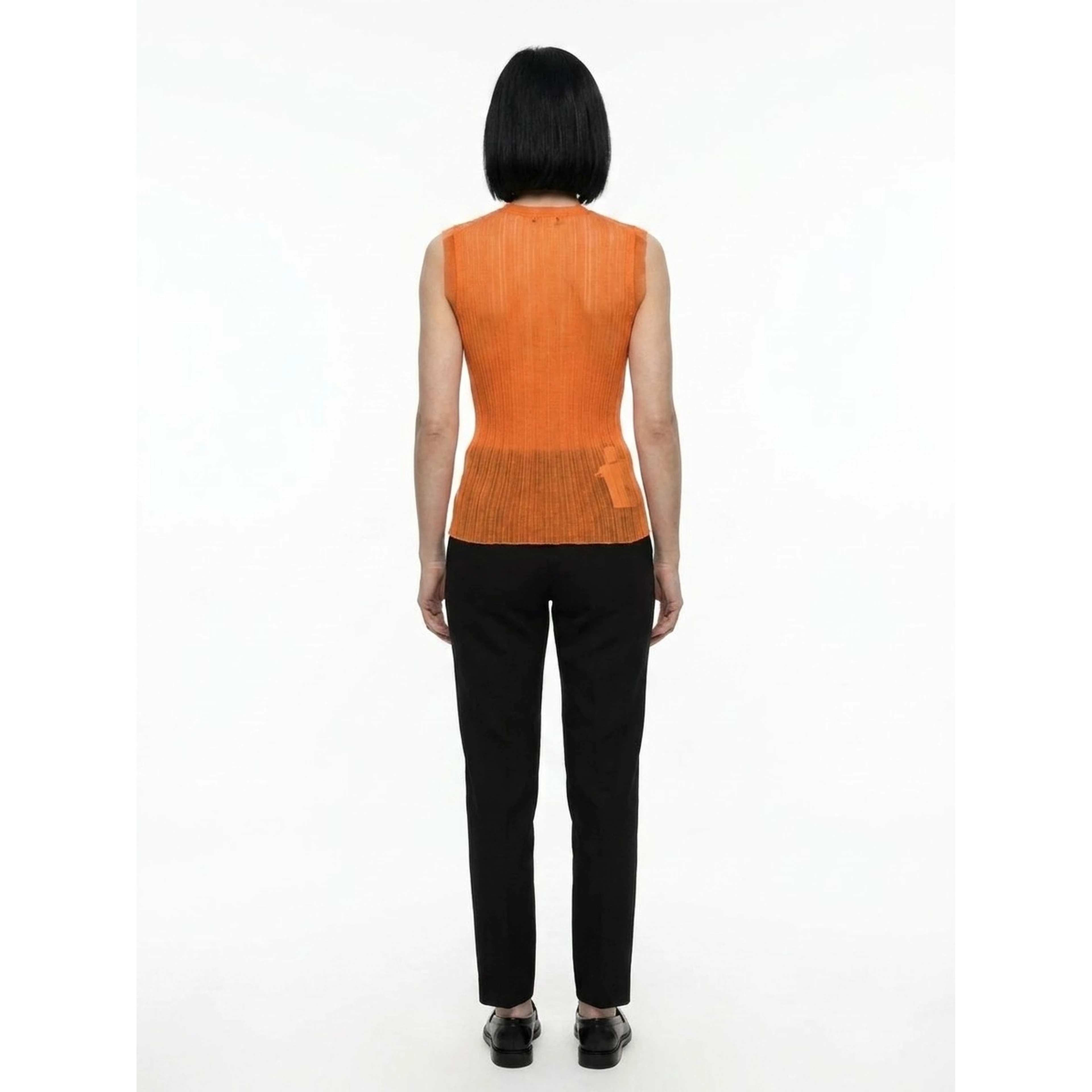 Orange Polyester Tank Tops