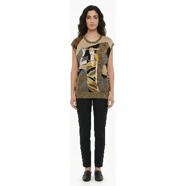 Multicolor Polyester Tank Tops