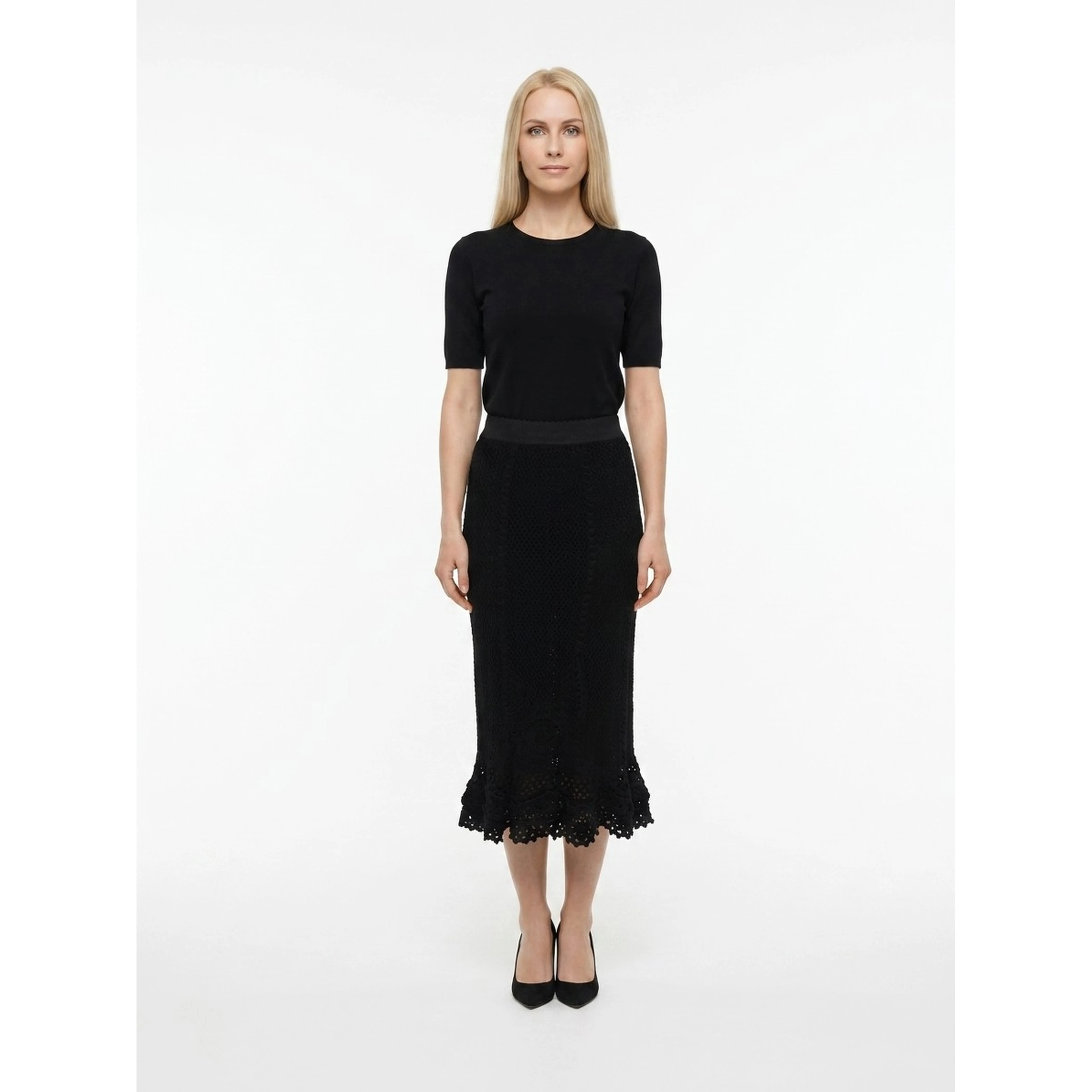 Black Virgin Wool Casual Dress