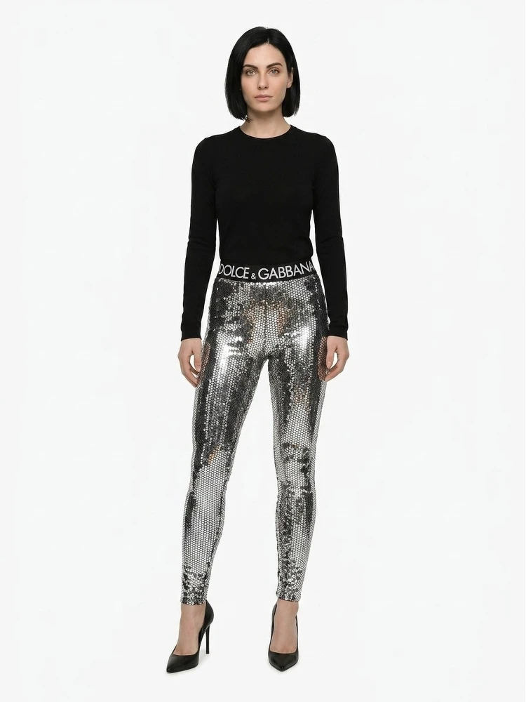 Silver Cotton Leggings