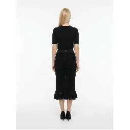 Black Virgin Wool Casual Dress