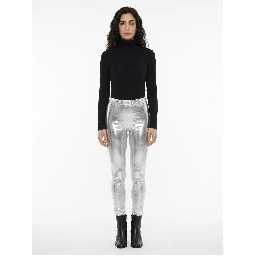 Silver Elastane Skinny Pants