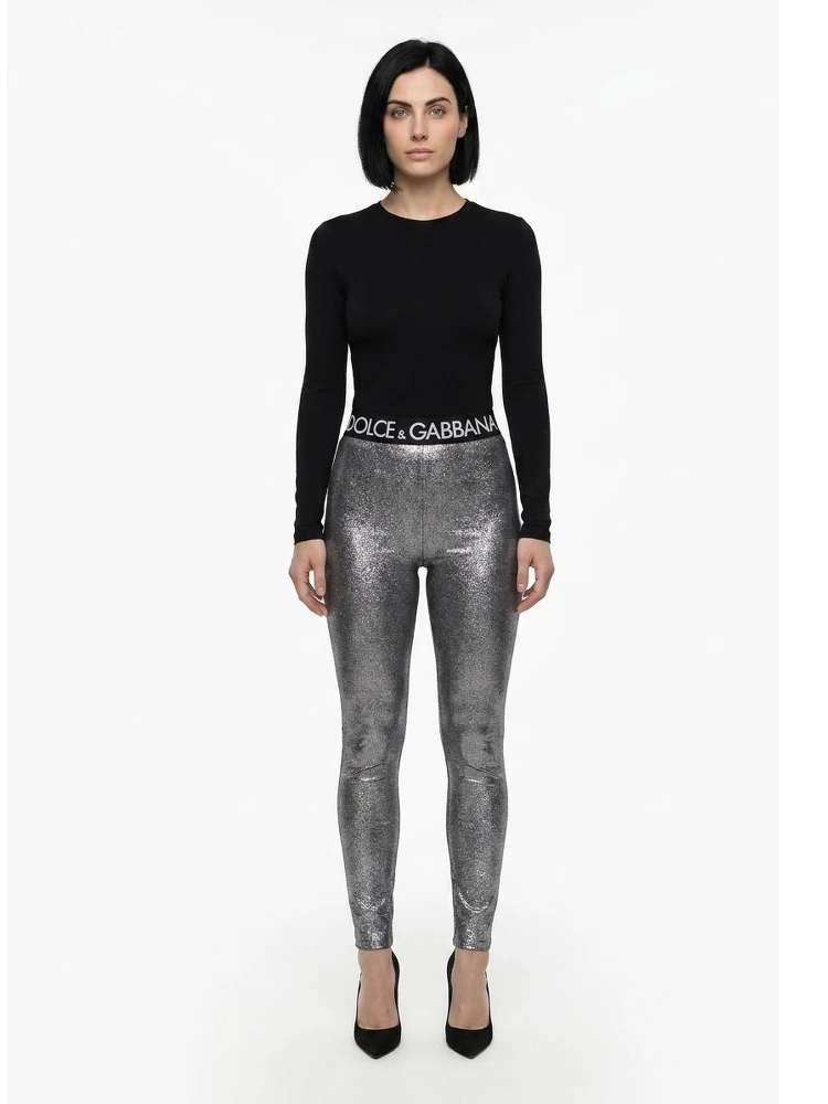 Gray Polyester Leggings