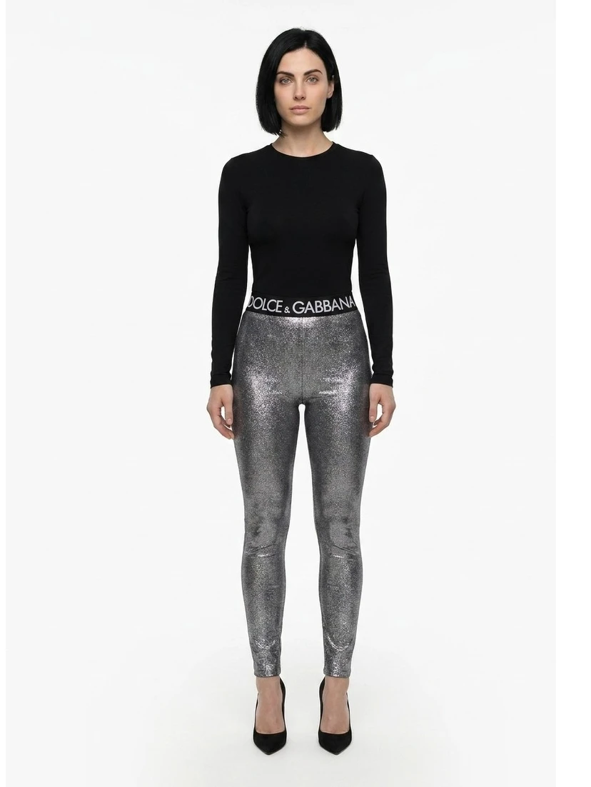 Gray Polyester Leggings