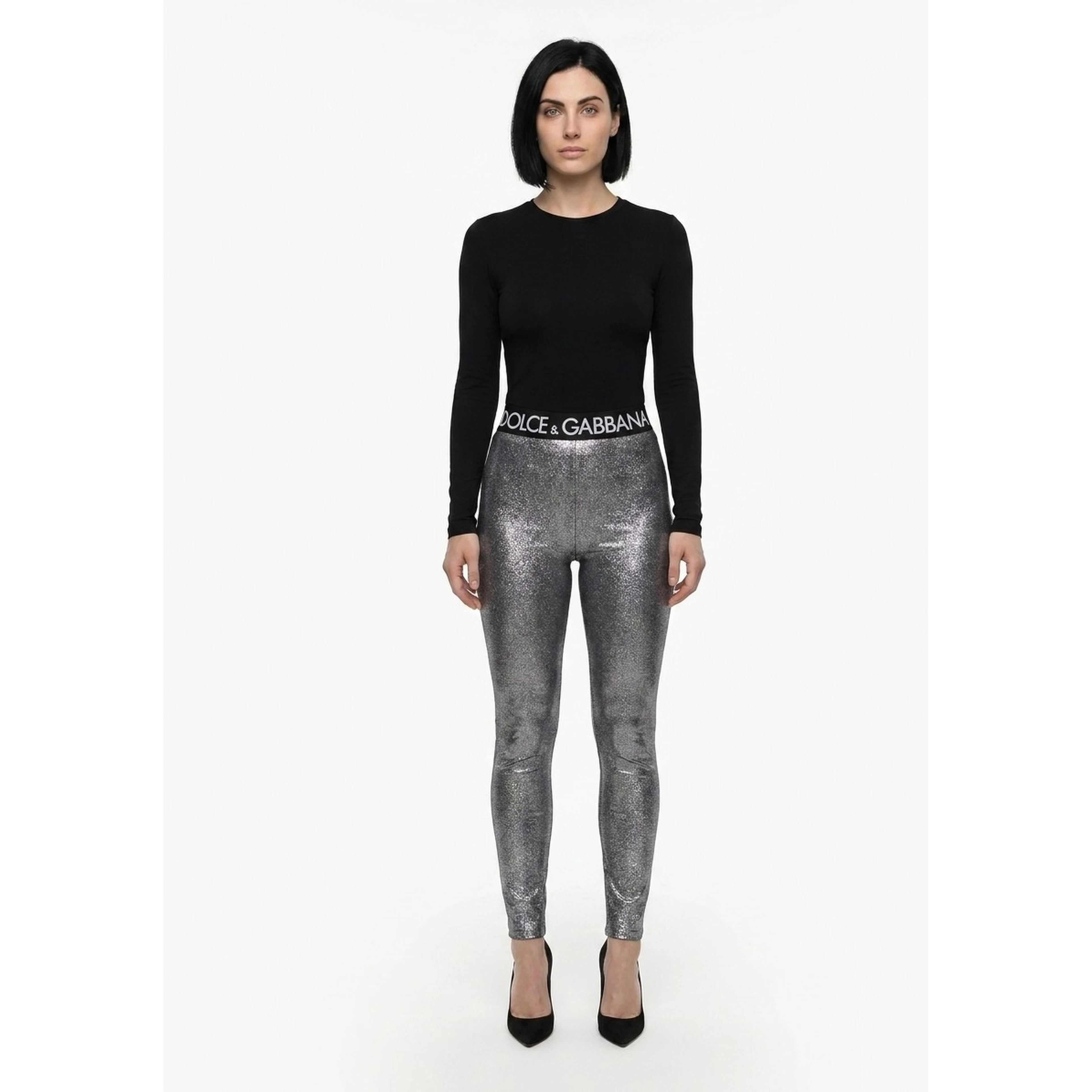 Gray Polyester Leggings