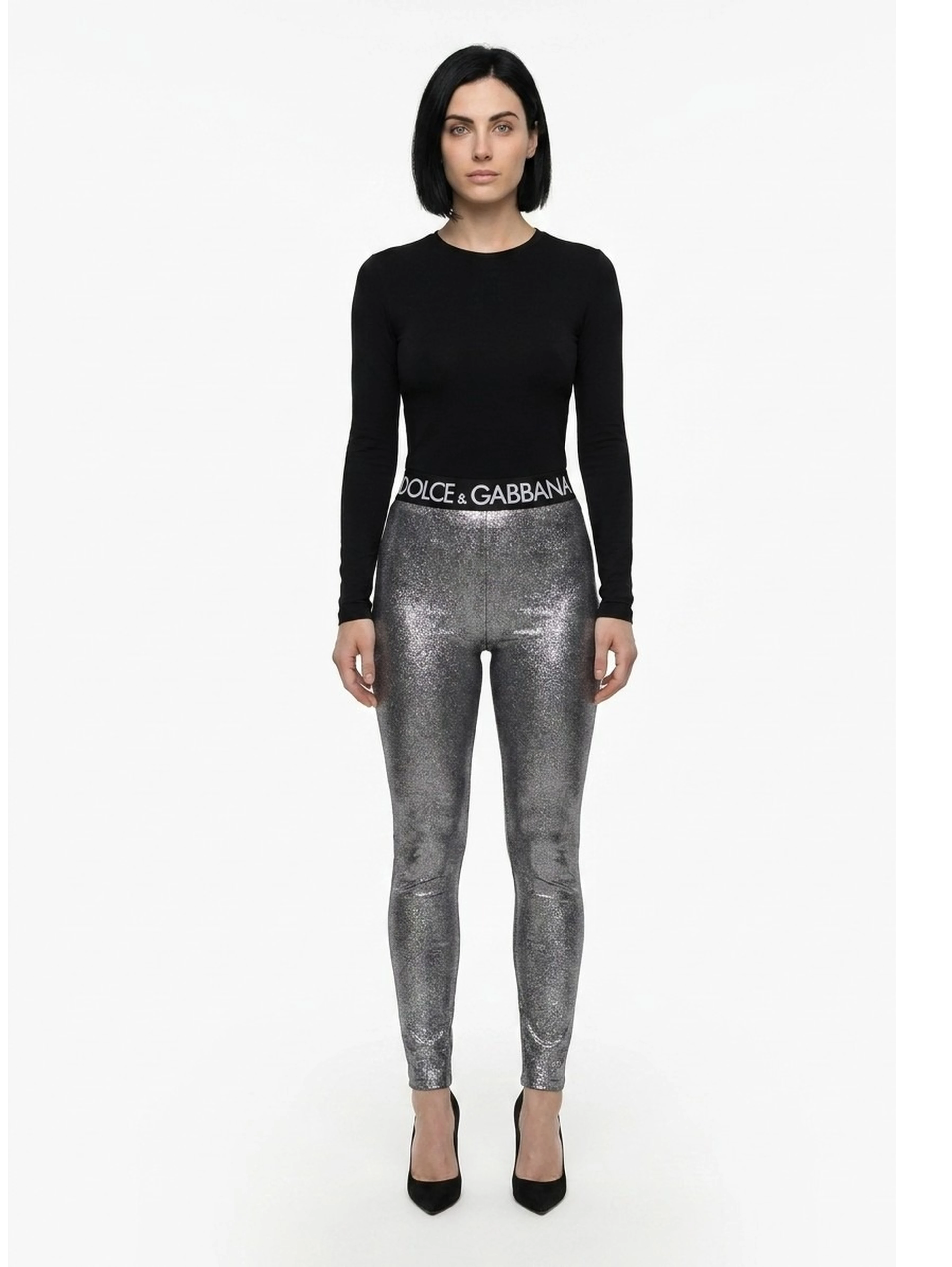 Gray Polyester Leggings