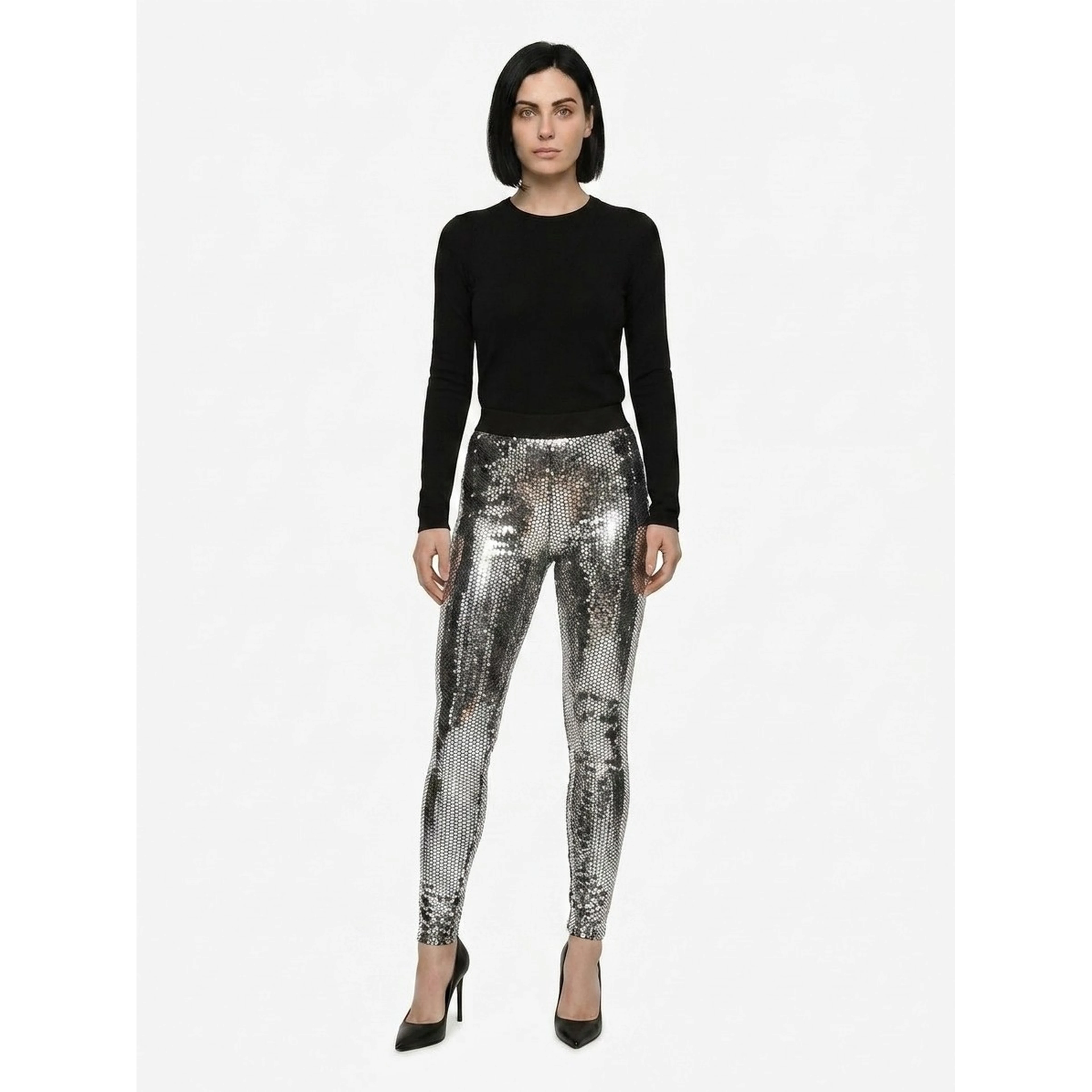 Silver Cotton Leggings