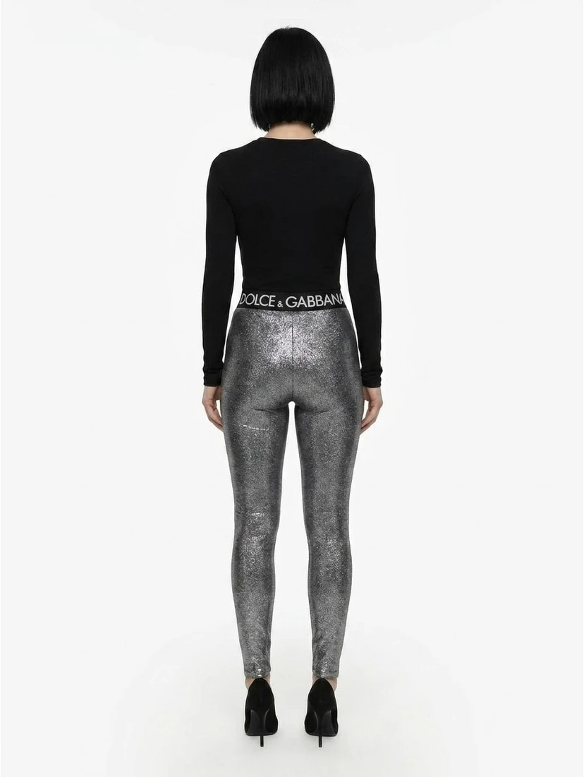 Gray Polyester Leggings