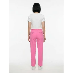 Pink Elastane Casual Pants
