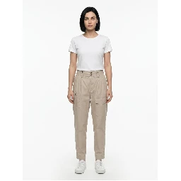 Beige Cotton Cargo Pants