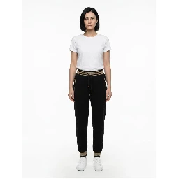 Black Cotton Casual Pants