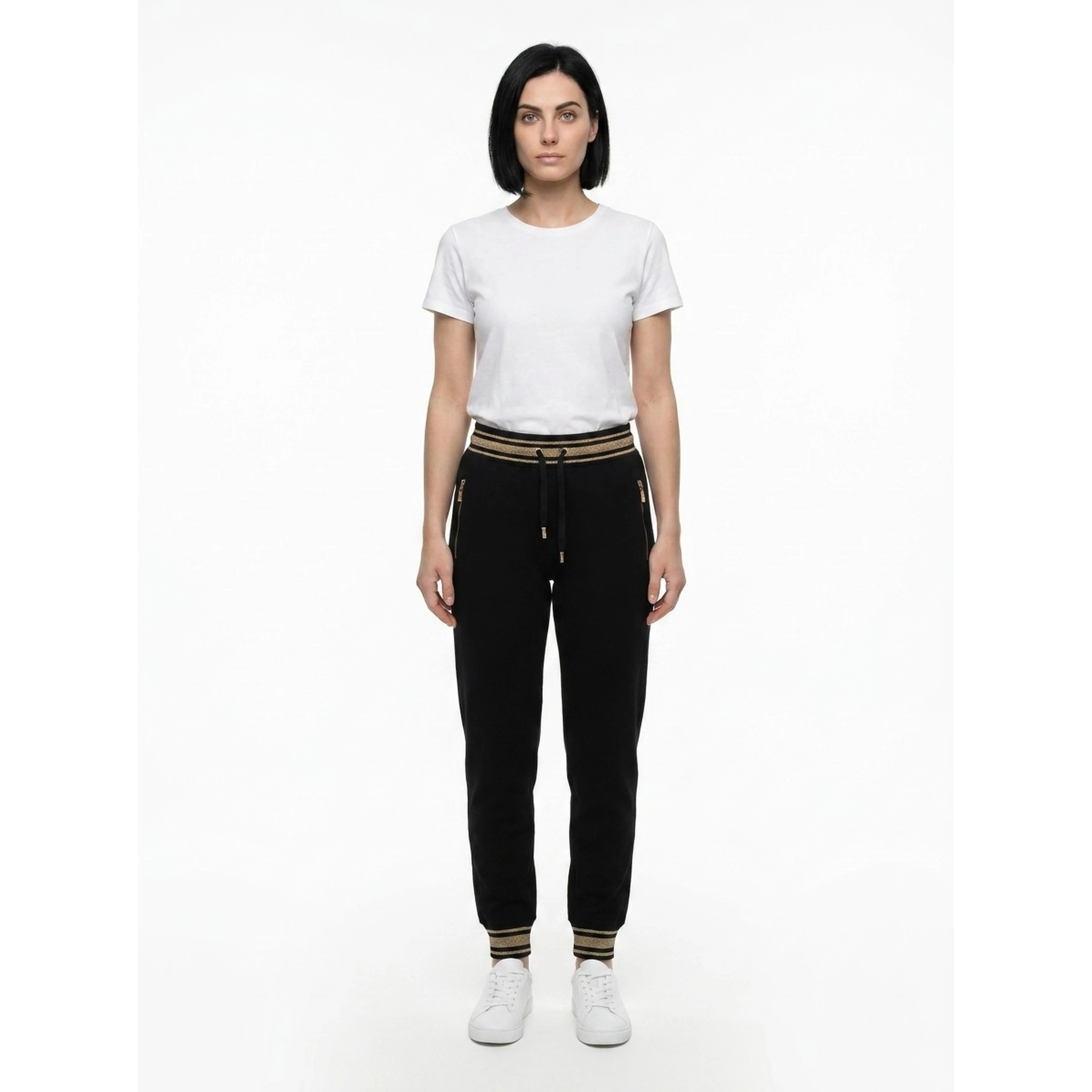 Black Cotton Casual Pants