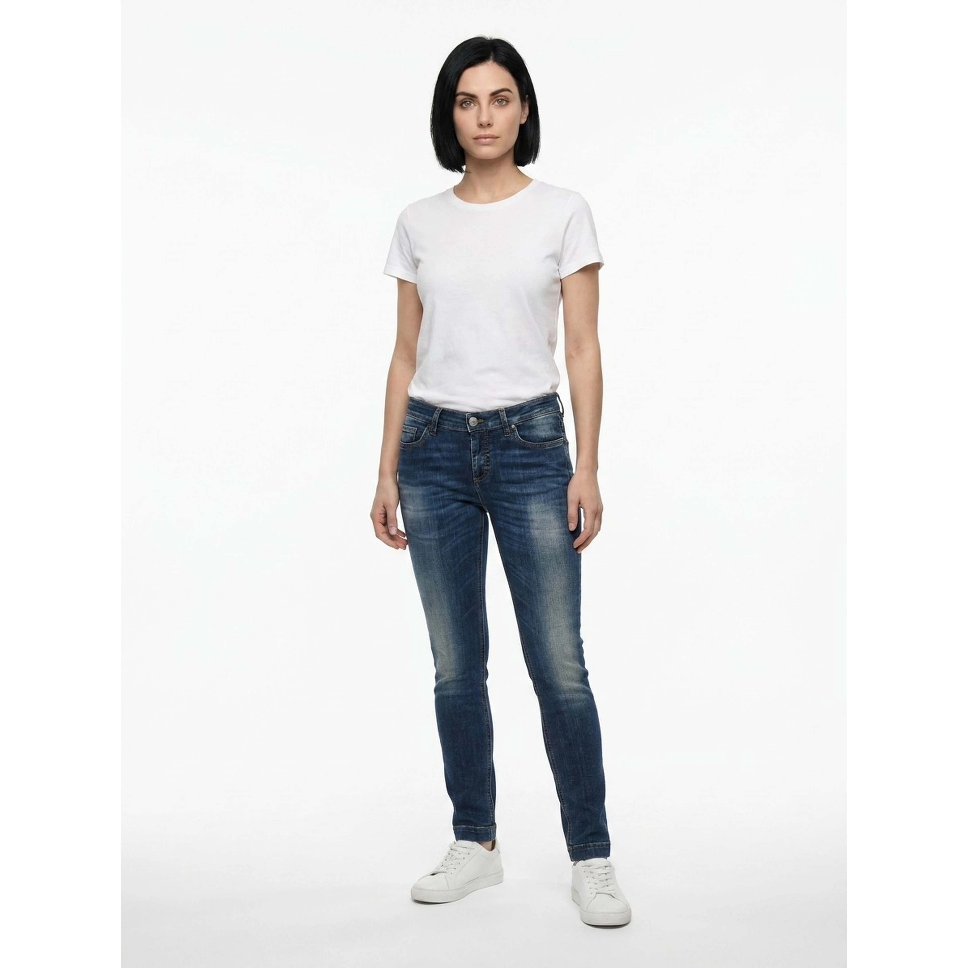 Blue Cotton Skinny Jeans