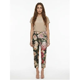 Multicolor Cotton Casual Pants