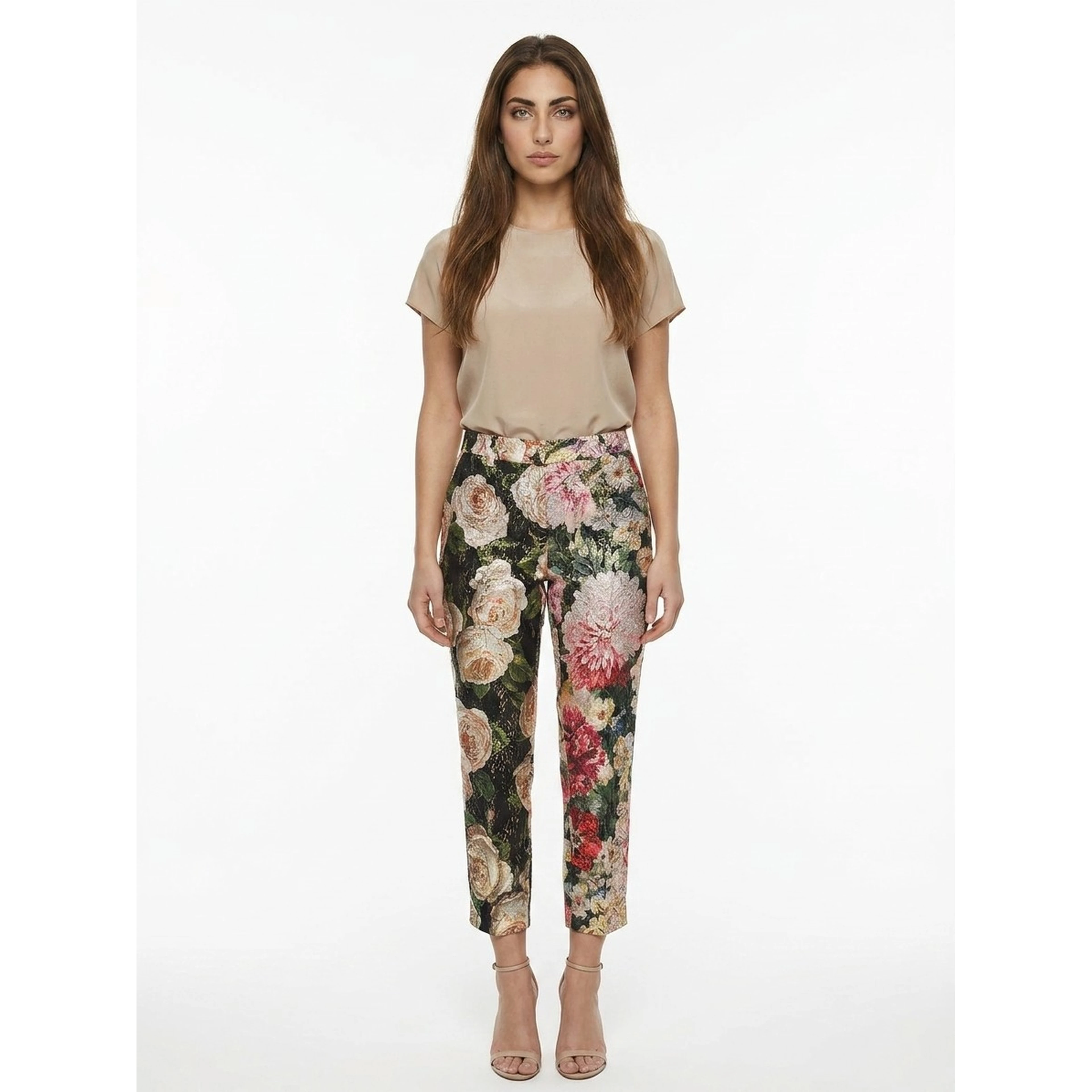 Multicolor Cotton Casual Pants