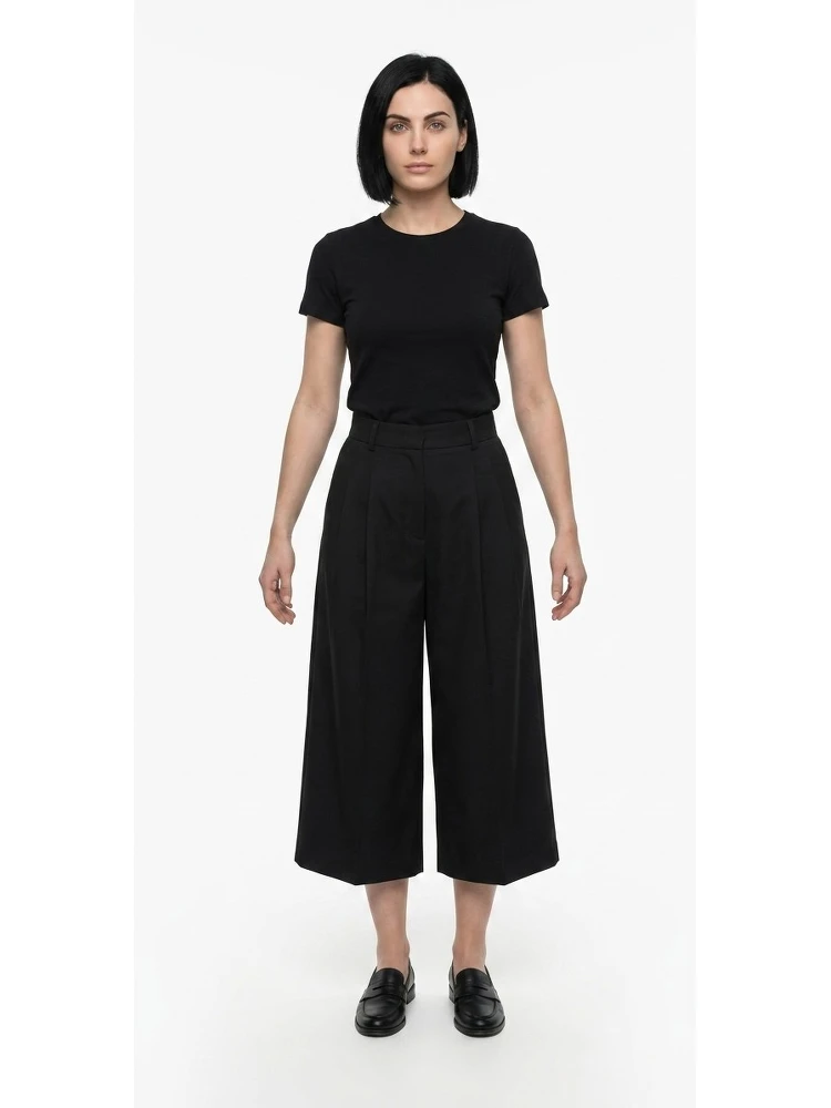 Navy Blue Cotton Casual Pants