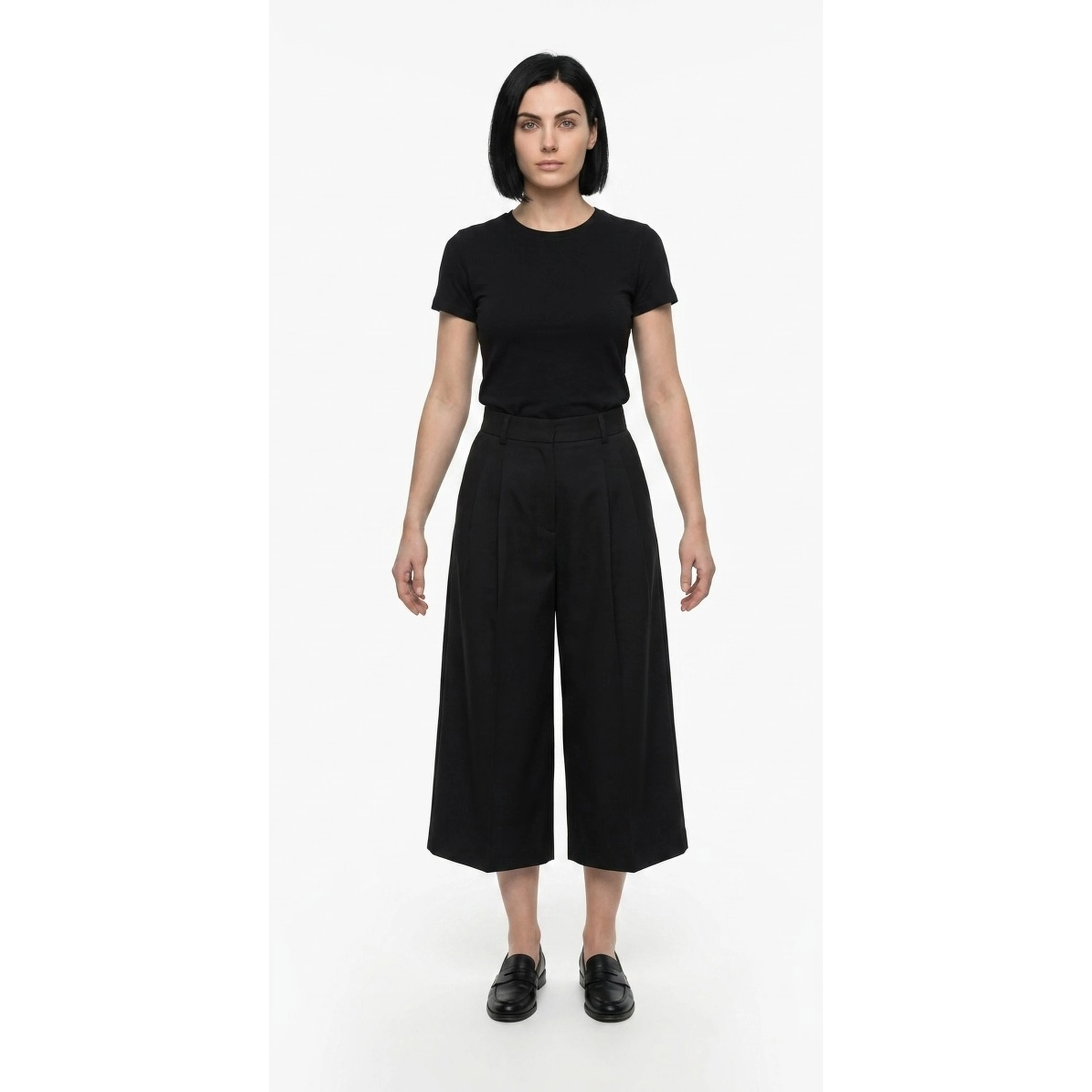 Navy Blue Cotton Casual Pants