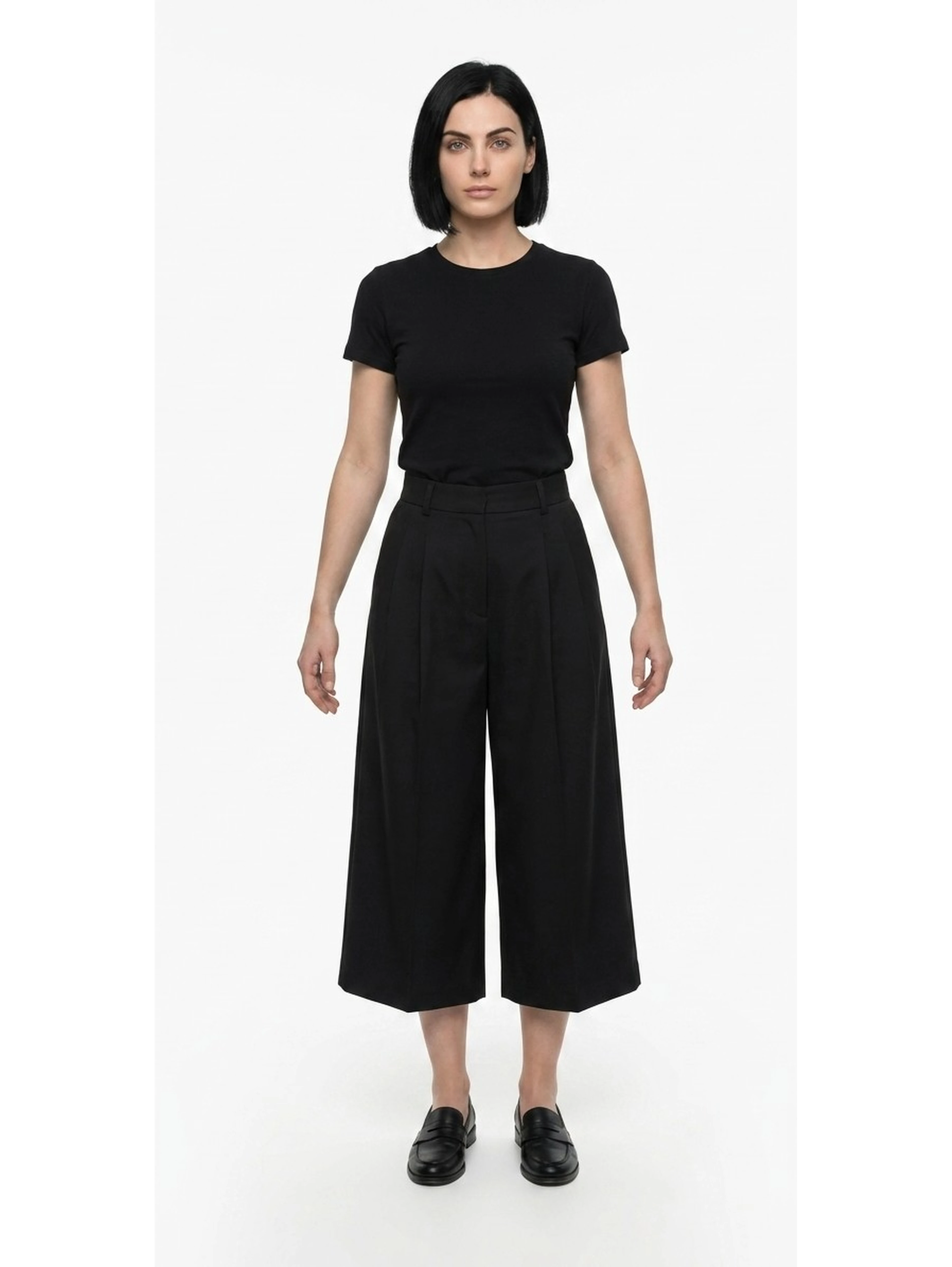 Navy Blue Cotton Casual Pants