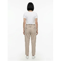 Beige Cotton Cargo Pants