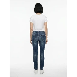 Blue Cotton Skinny Jeans