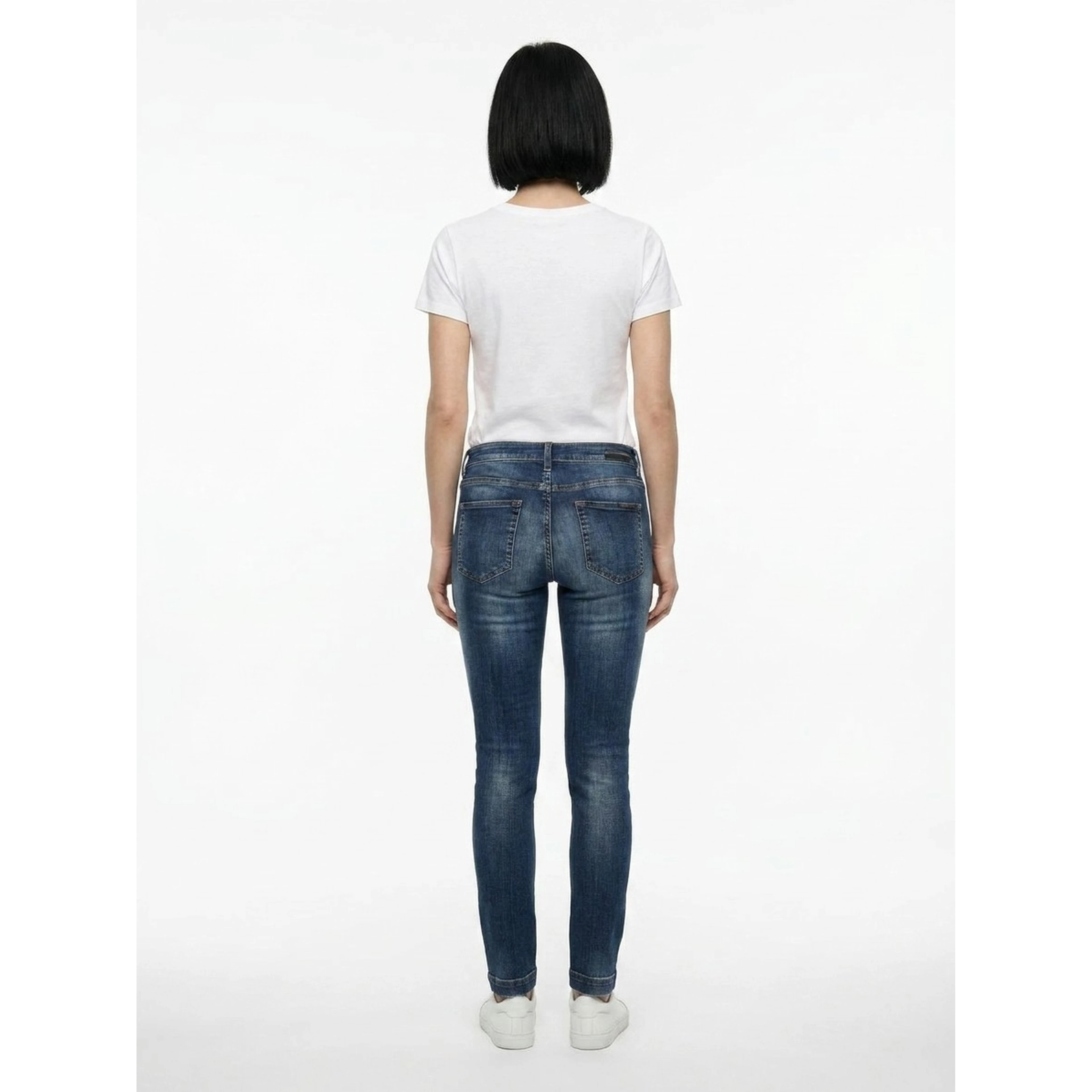Blue Cotton Skinny Jeans