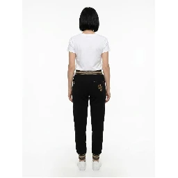 Black Cotton Casual Pants