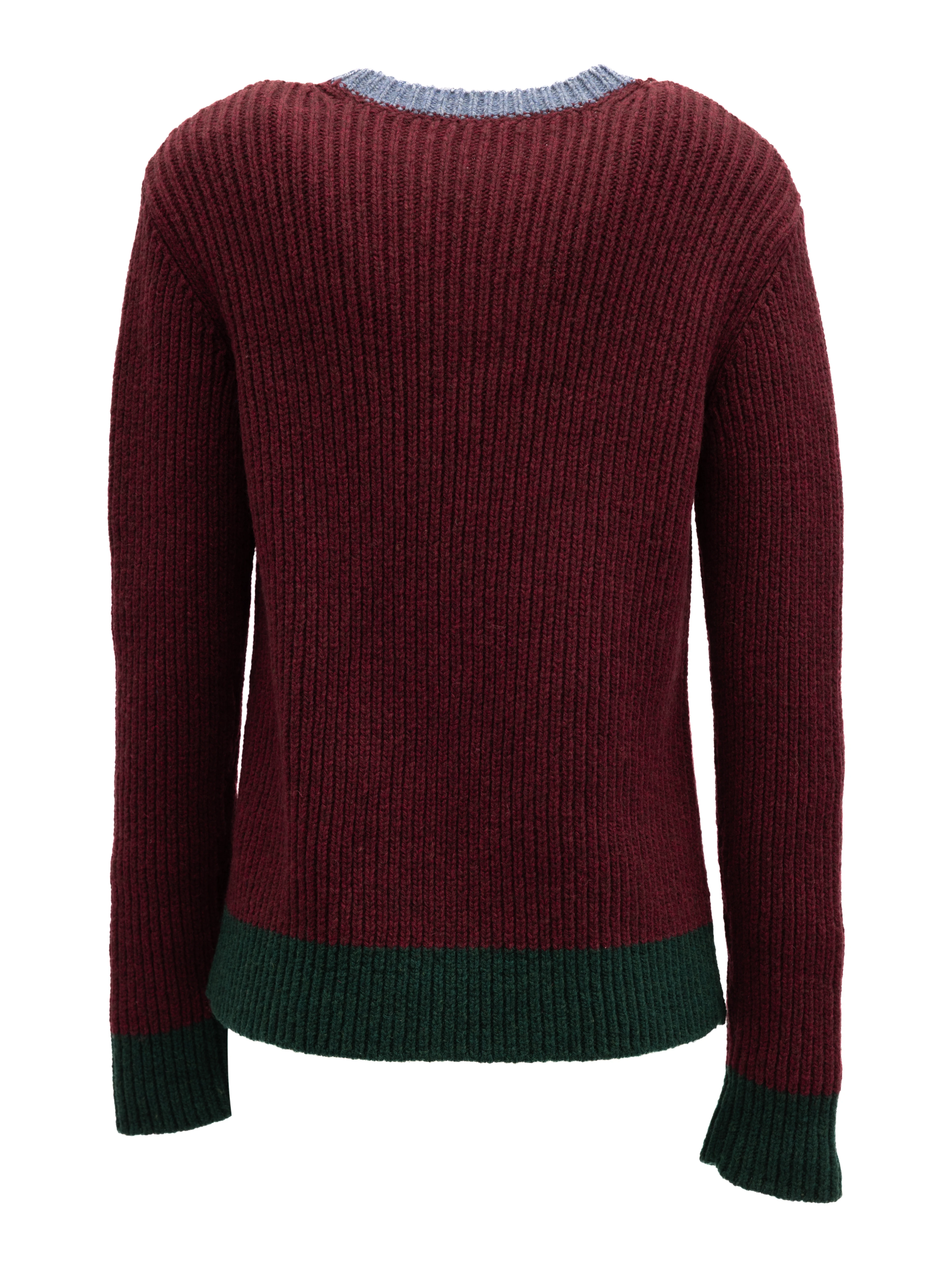 Burgundy Ribbed Knit Sweater