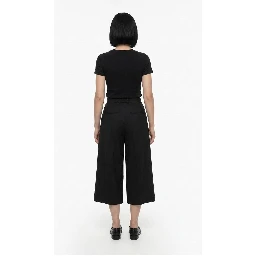 Navy Blue Cotton Casual Pants