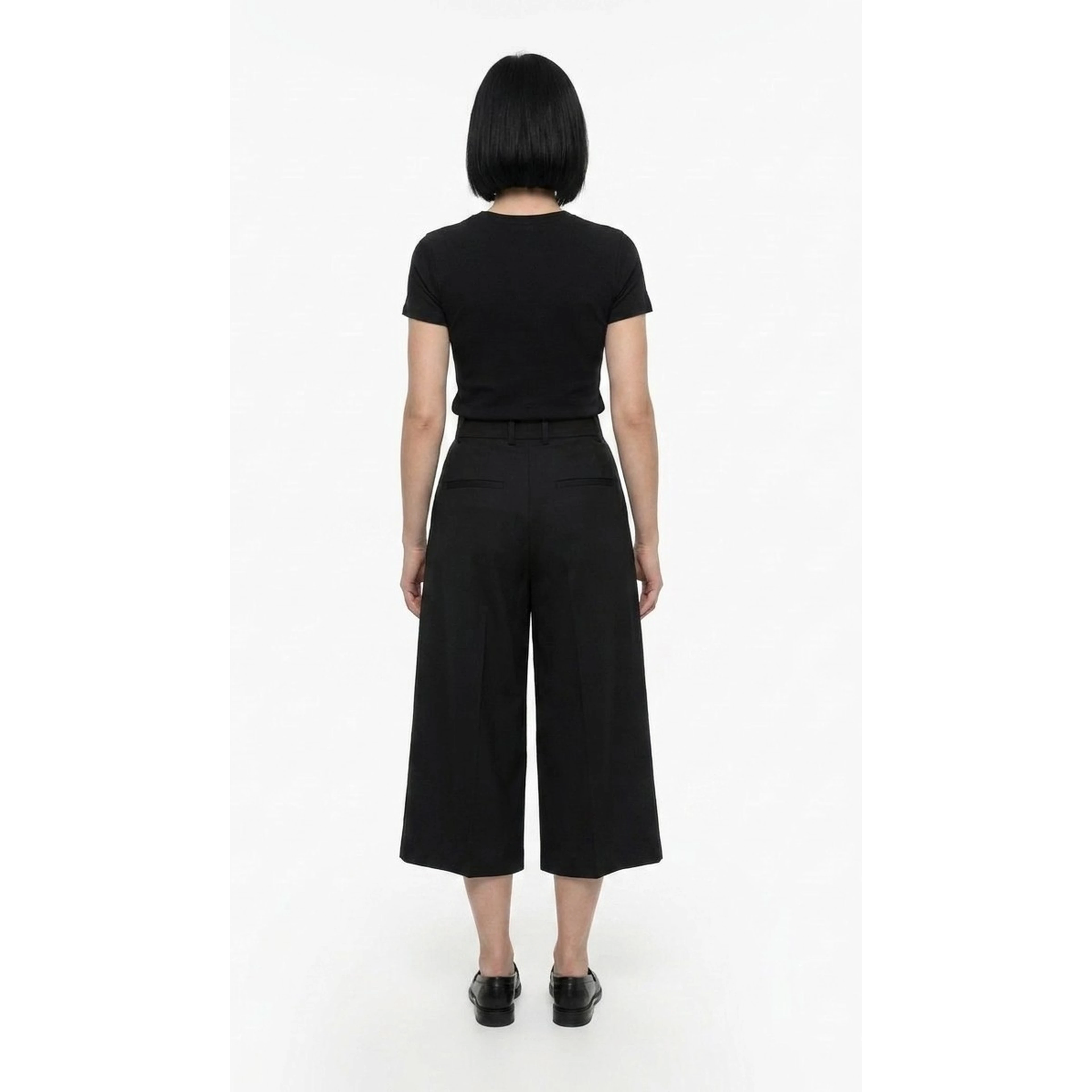 Navy Blue Cotton Casual Pants