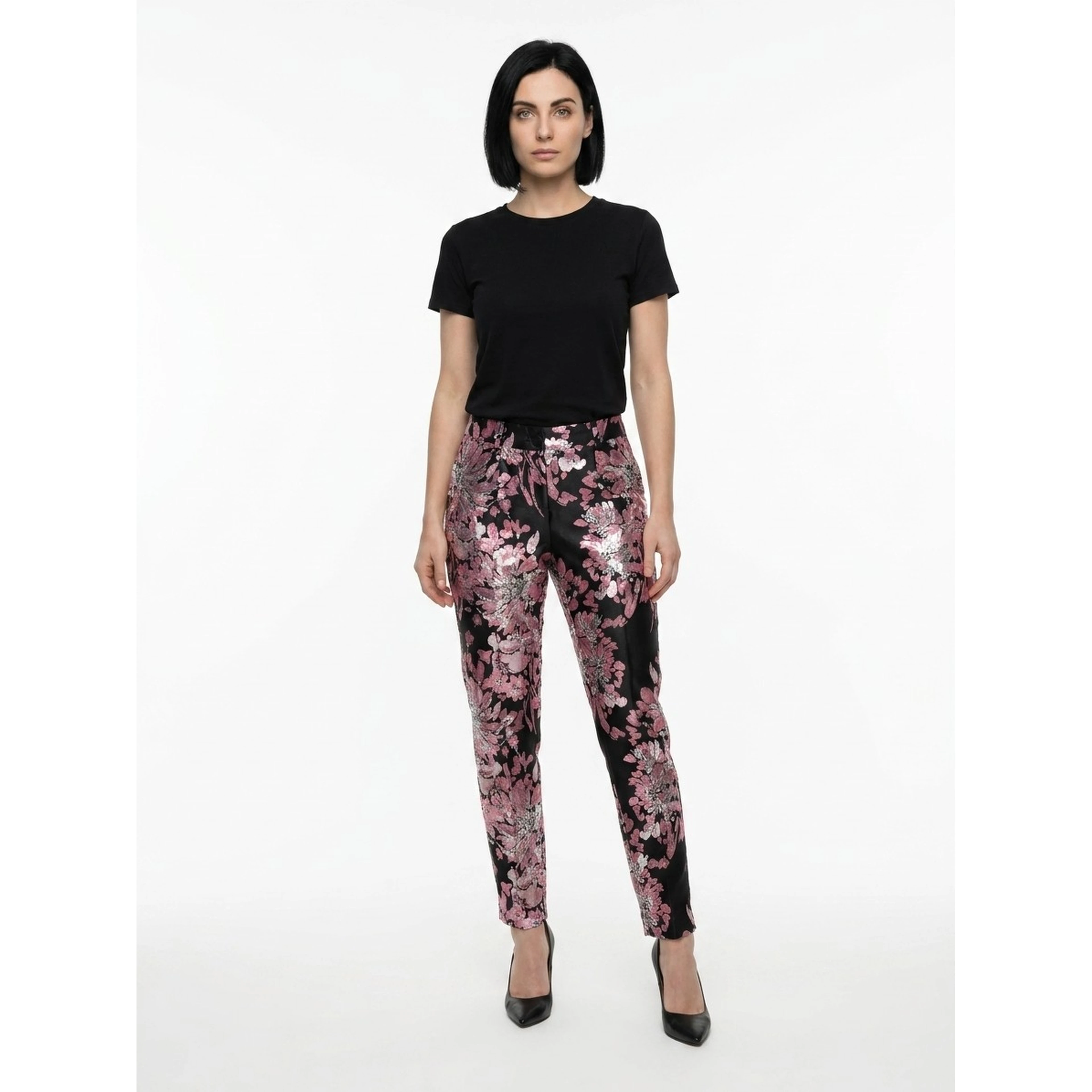 Multicolor Metallic Fibre Dress Pants