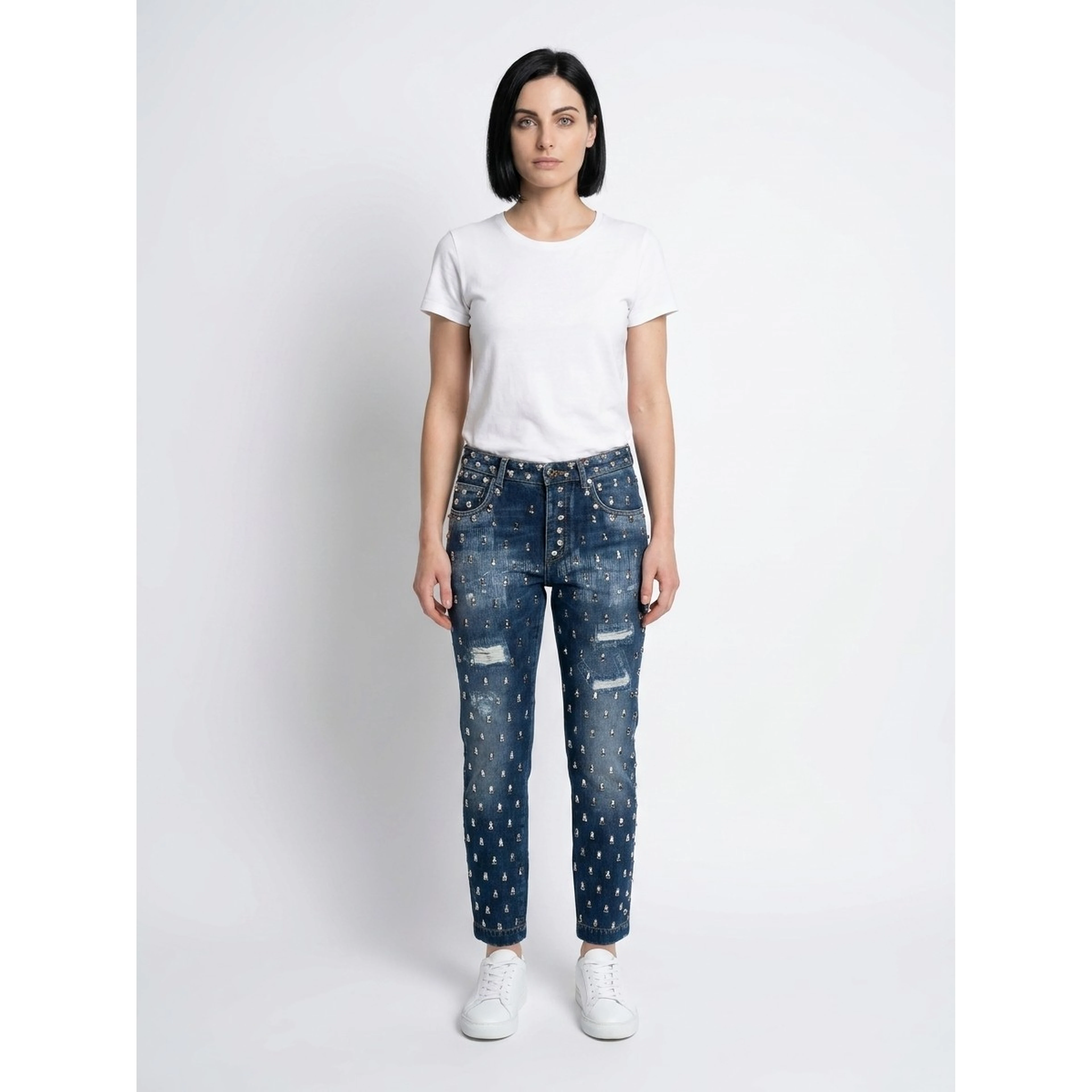 Multicolor Cotton Boyfriend Jeans
