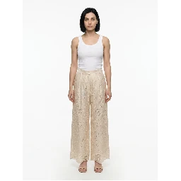 White Cotton Casual Pants