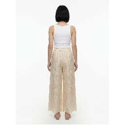 White Cotton Casual Pants