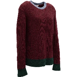 Burgundy Ribbed Knit Sweater