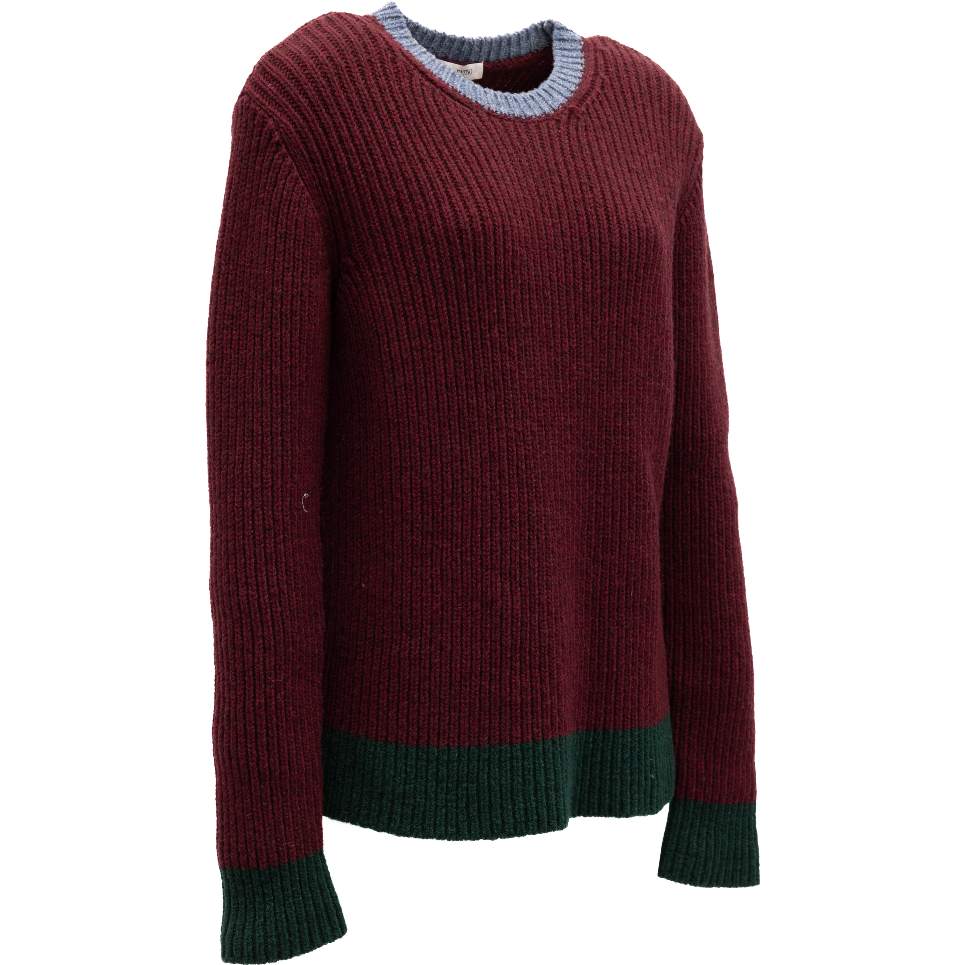 Burgundy Ribbed Knit Sweater