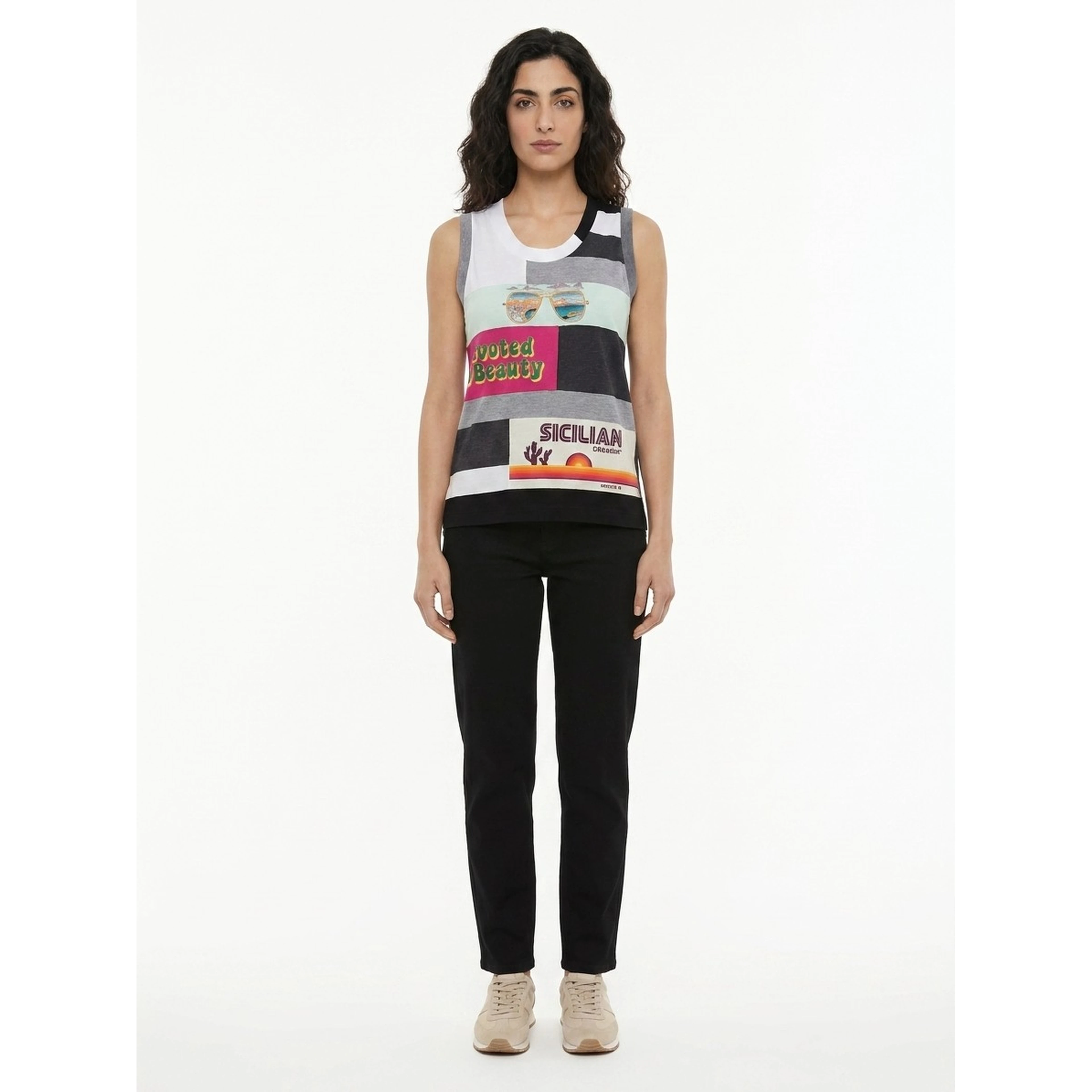 Blue Cotton Tank Tops