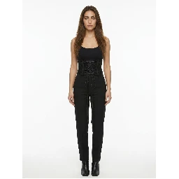 Black Lambskin High-Waist Belt