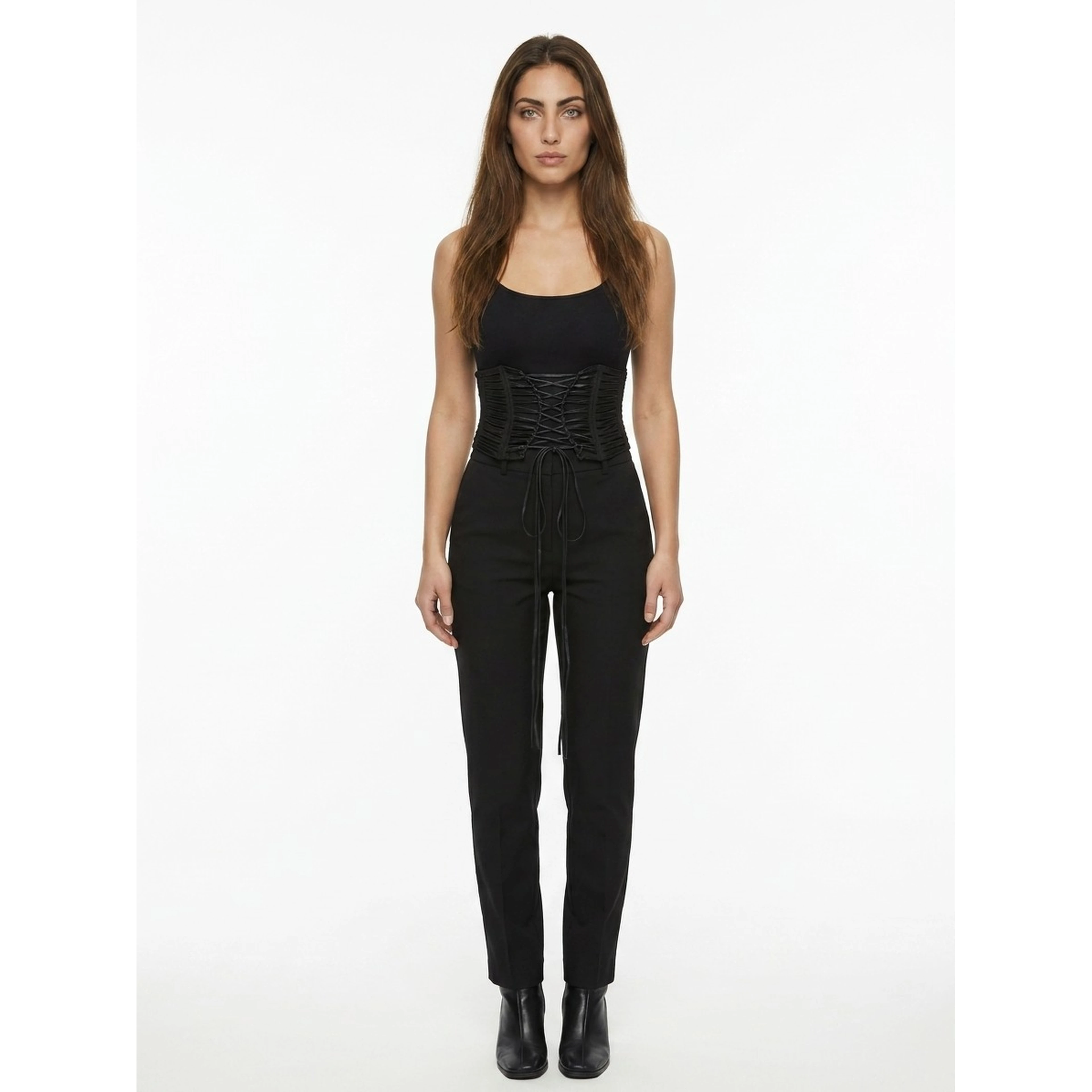 Black Lambskin High-Waist Belt