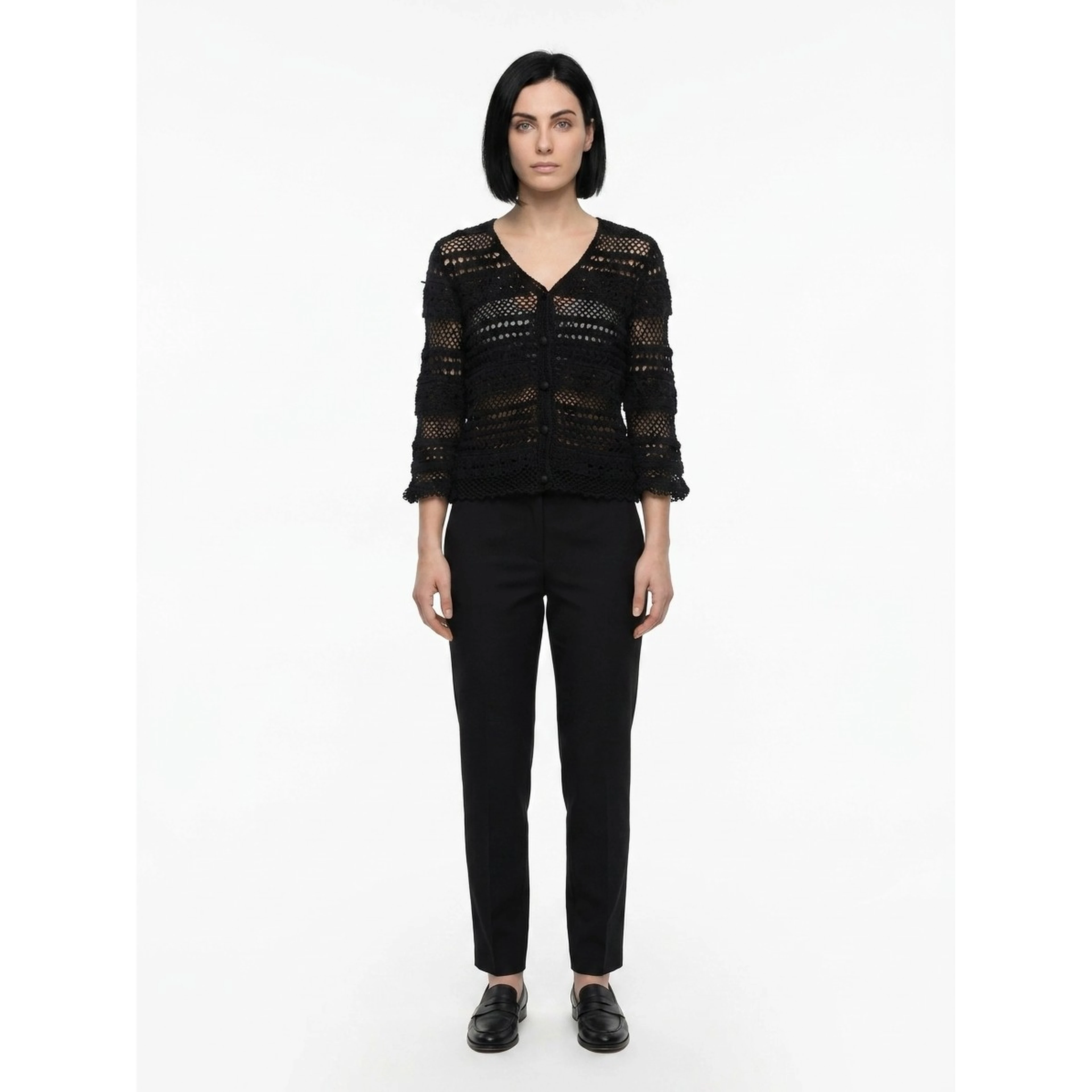 Black Cotton Cardigan