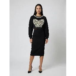 Black Cotton Sweatshirt