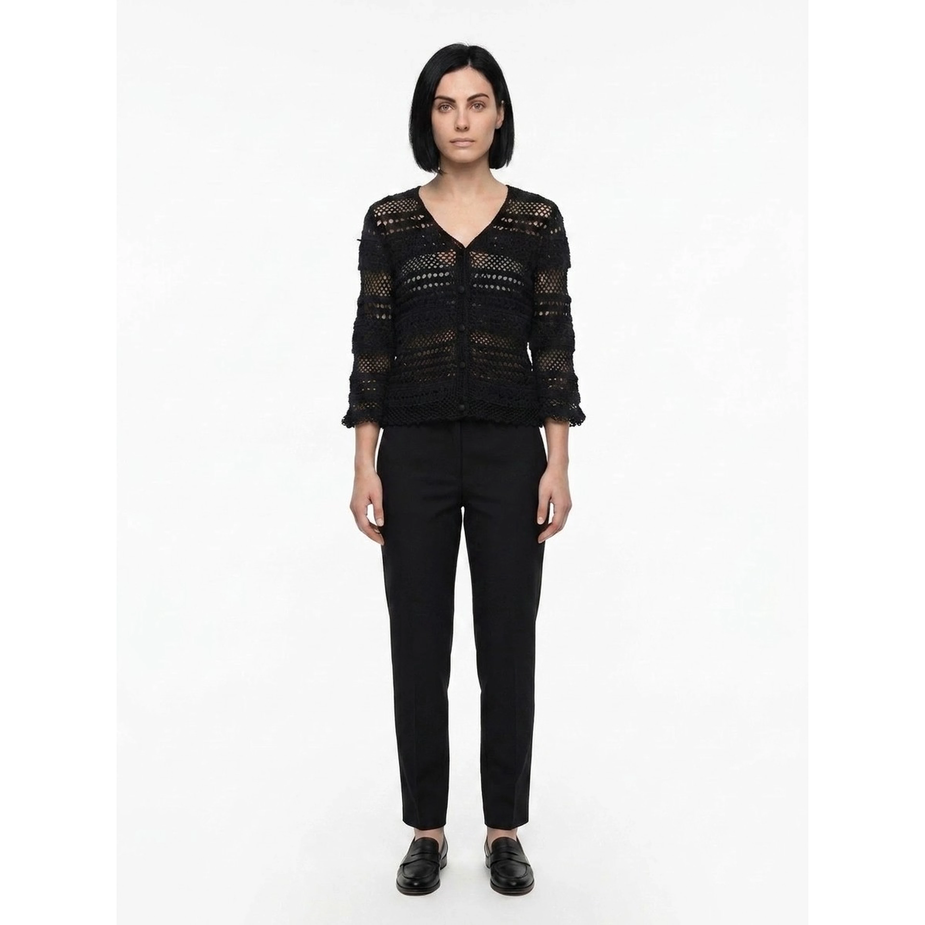 Black Cotton Cardigan