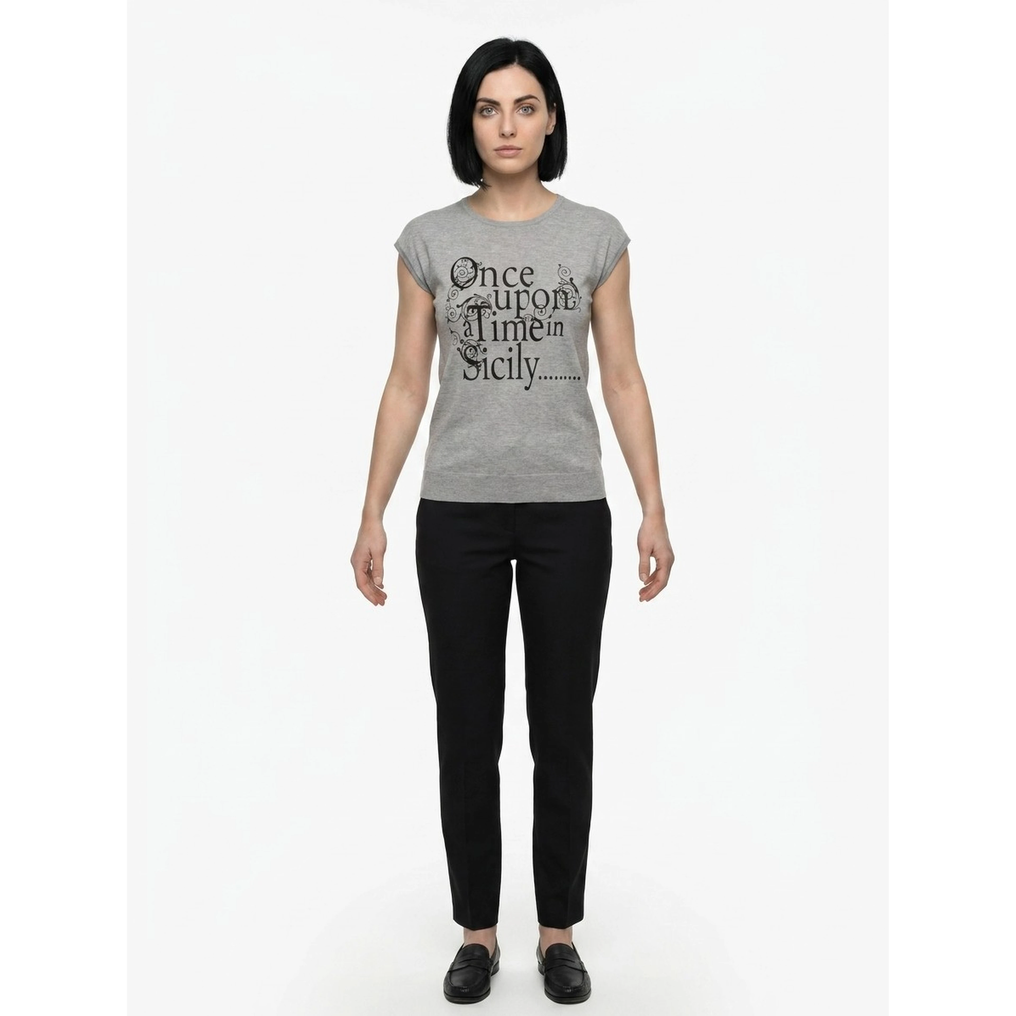 Gray Polyamide T-Shirt