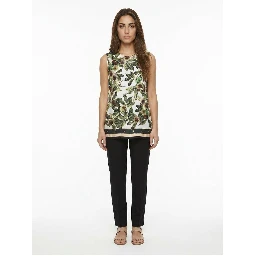 Bicolor Silk Sleeveles T-Shirt