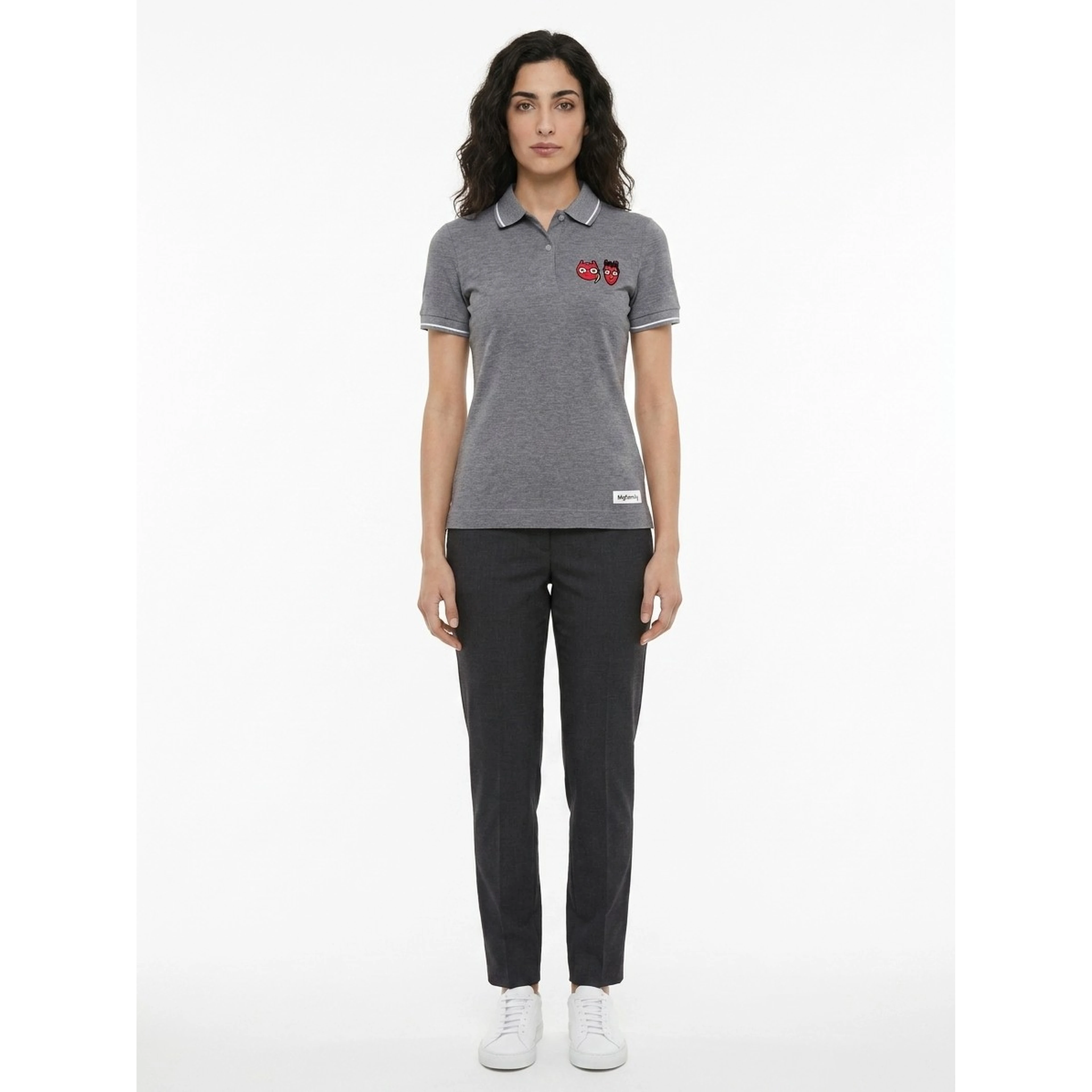 Gray Cotton Polo Shirt