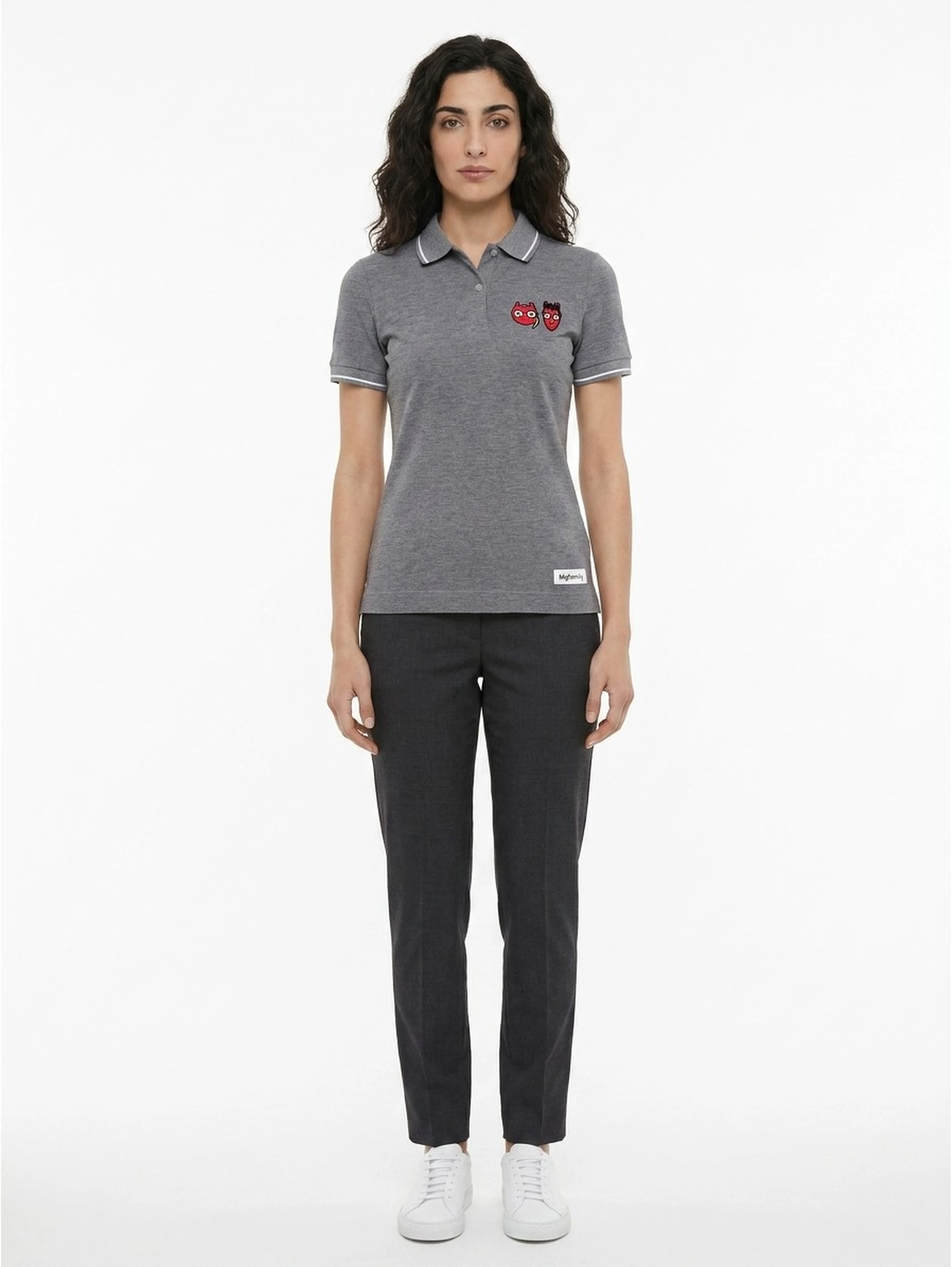Gray Cotton Polo Shirt